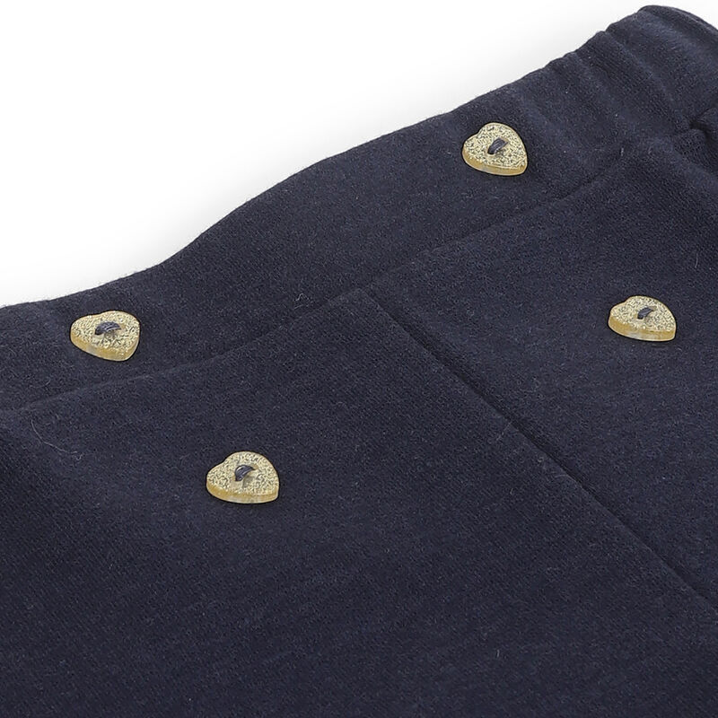 Girls Dark Blue Solid Long Trouser image number null